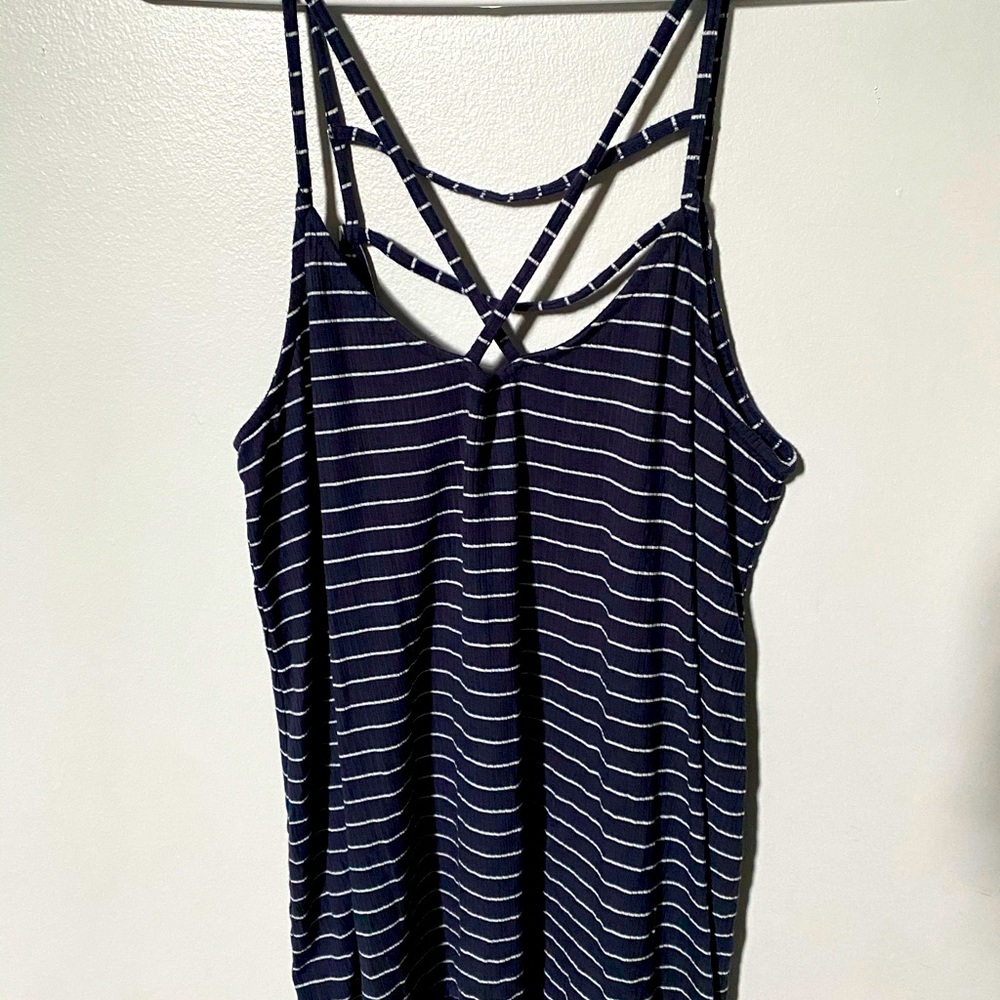 Hollister Dark Blue Stripped Tank Top